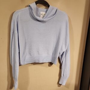 Aerie Sky Blue Cowl Neck Sweater